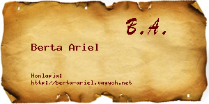 Berta Ariel névjegykártya